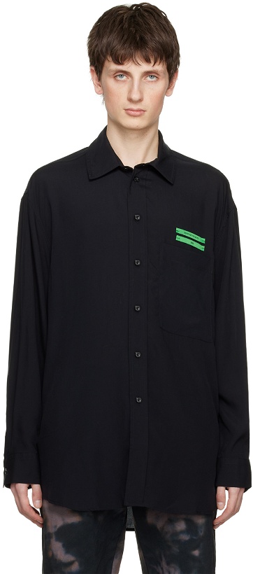 Photo: Song for the Mute Black Pleated Box Shirt