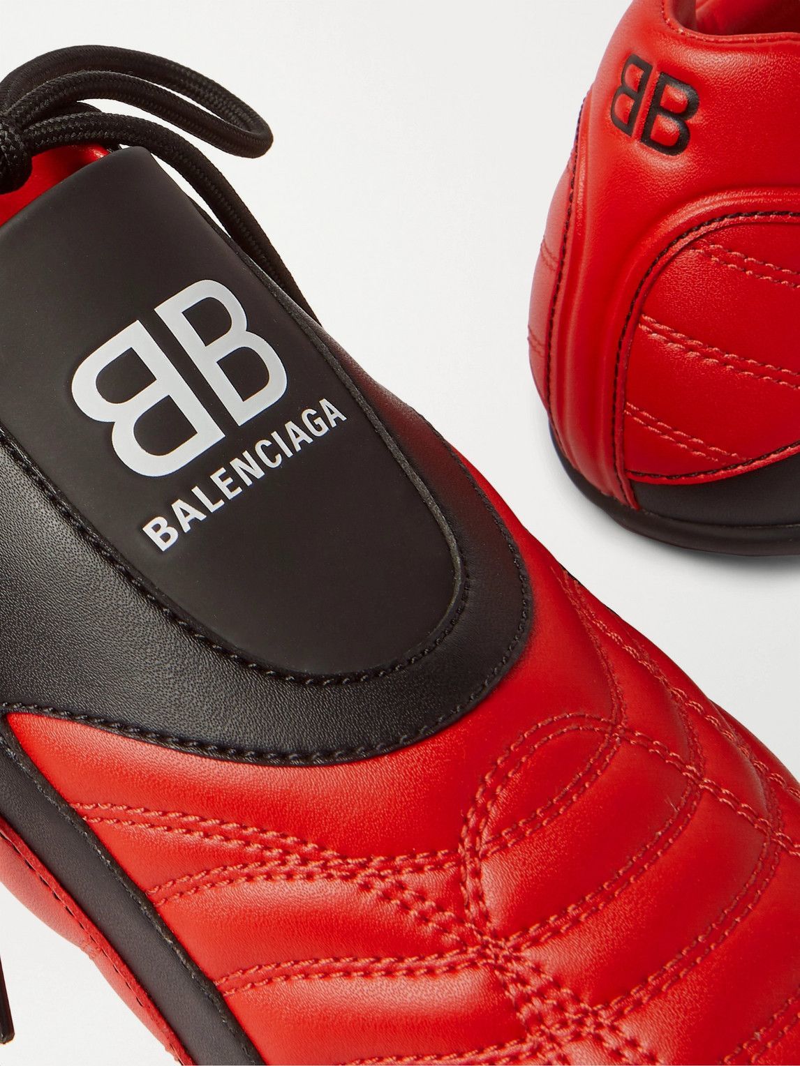 Balenciaga - Zen Logo-Print Faux Leather Sneakers - Red Balenciaga - Zen Logo-Print Faux Leather Sneakers - Red