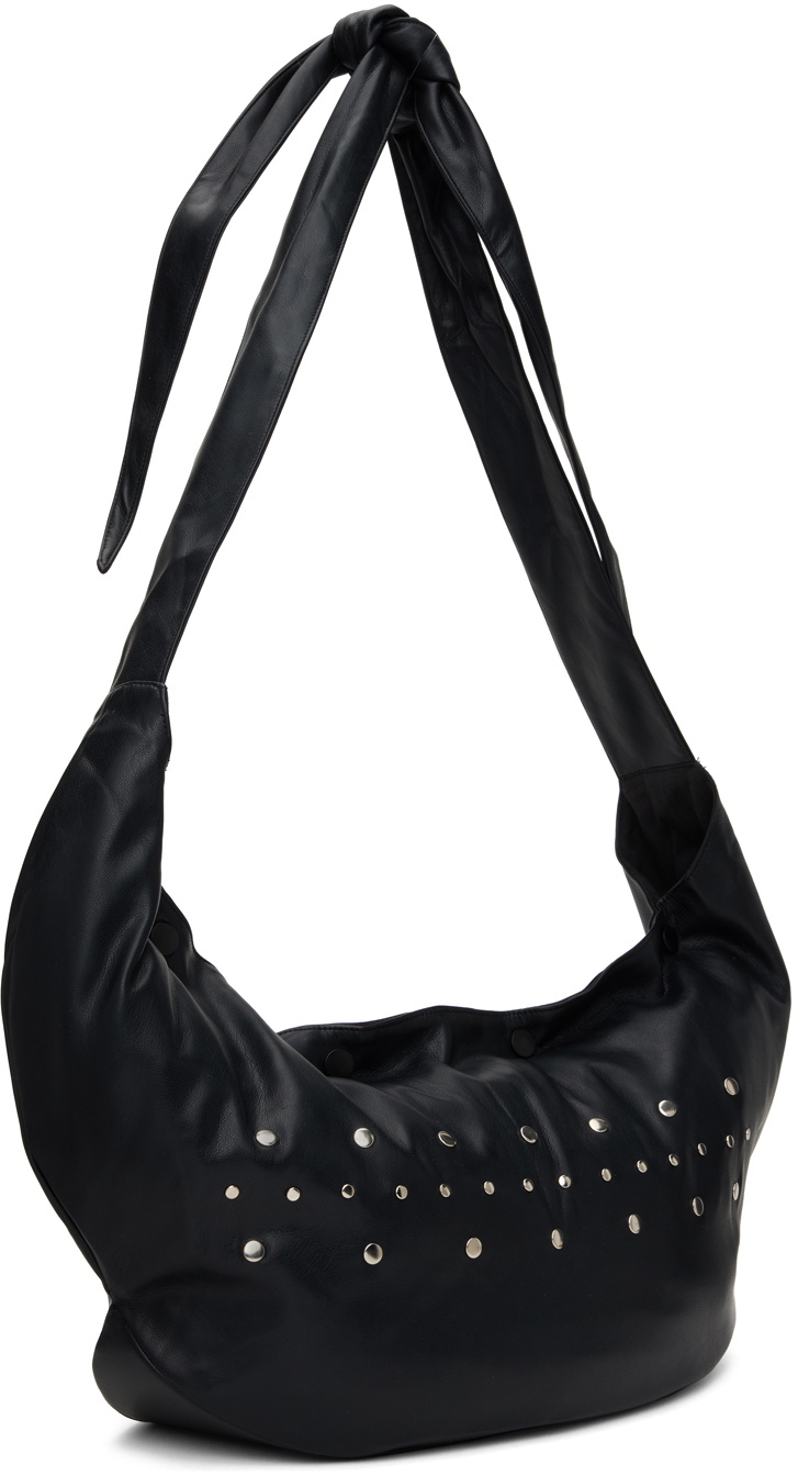 The World Is Your Oyster Black Studded Bag