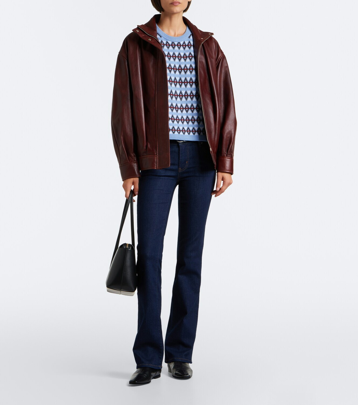 Frame Jacquard wool and cashmere sweater