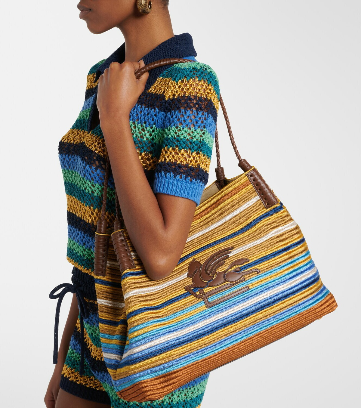 Etro Libra Medium striped tote bag