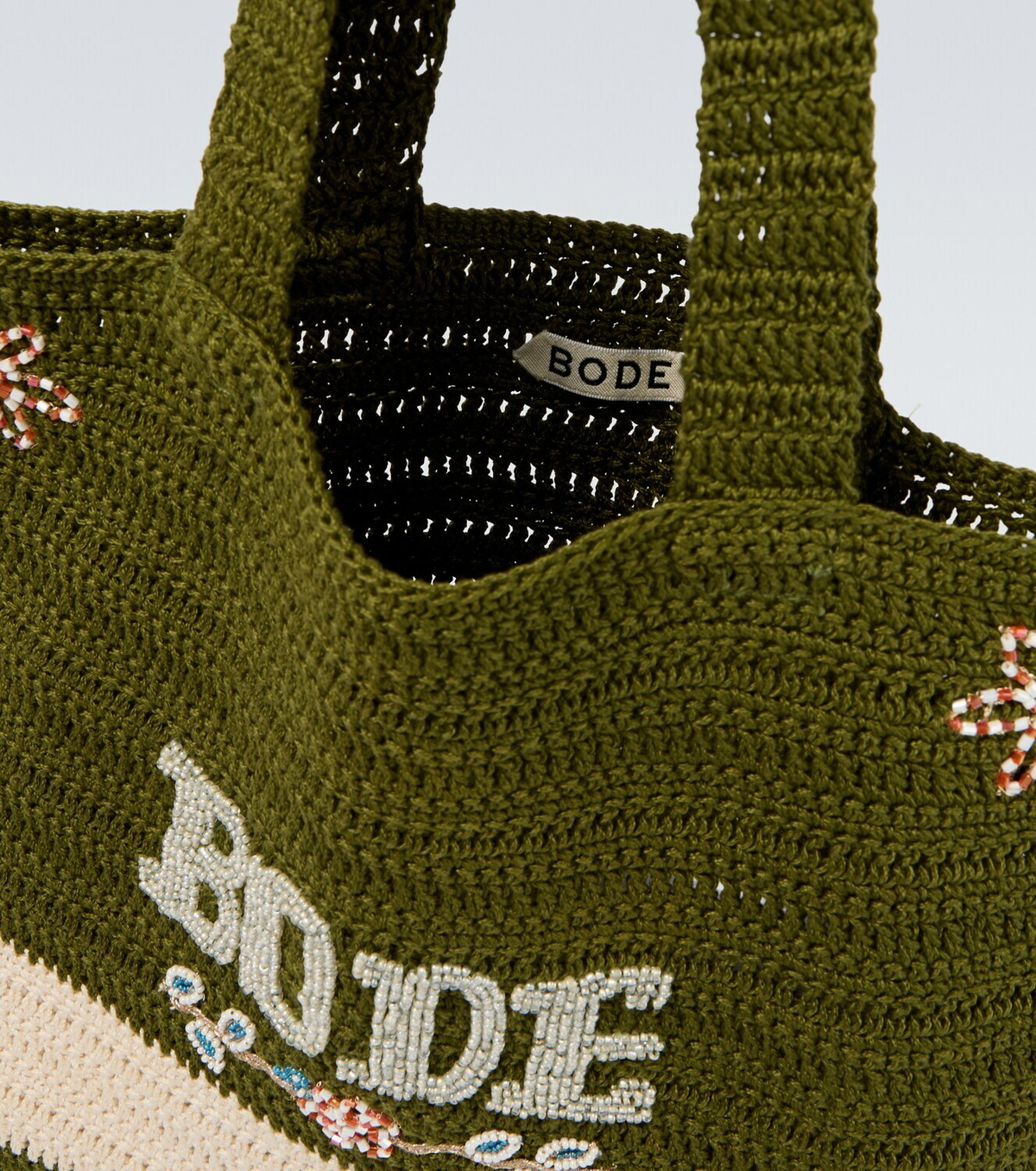 Bode Marsh beaded crochet tote bag