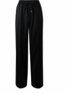 Brioni - Asolo Straight-Leg Pleated Wool-Blend Drawstring Trousers - Black