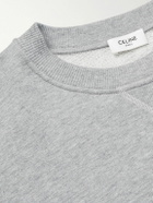 CELINE - Logo-Print Stretch-Cotton Jersey Sweatshirt - Gray