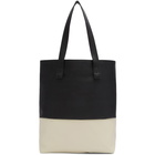 Essentials Black and Off-White Coated Canvas Tote