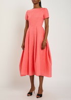 Roksanda Vaela Wide-neck Cloqué Midi Dress Orange