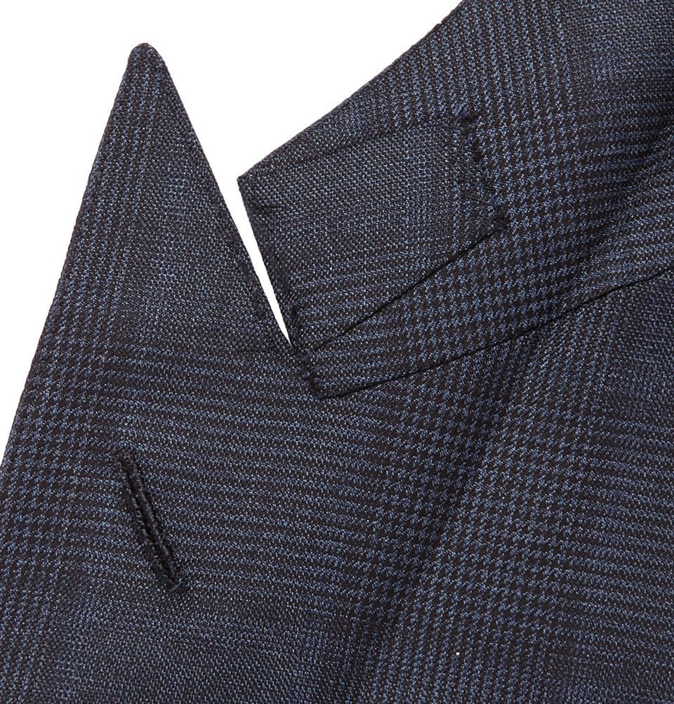 TOM FORD - Navy O'Connor Slim-Fit Prince of Wales Checked Wool Suit Jacket  - Men - Midnight blue