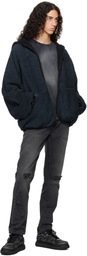Alexander Wang Blue Oversize Zip-Up Hoodie