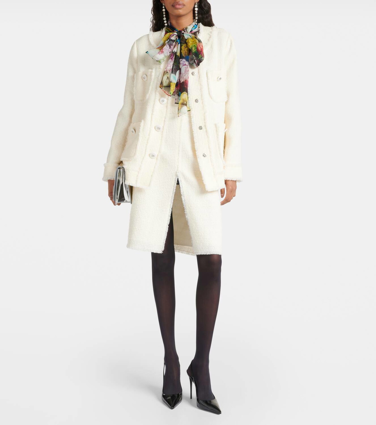 Dolce & Gabbana Multicolor Wool Casual High Waist Mini Skirt