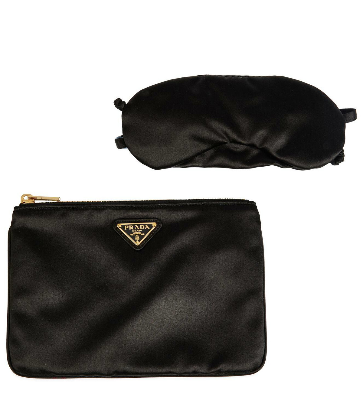 Prada Satin eye mask and pouch set