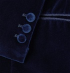 Giuliva Heritage - Mario Shawl-Collar Cotton-Velvet Tuxedo Jacket - Blue