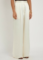 Giuliva Heritage The Elsa Wide-leg Satin Trousers Ivory