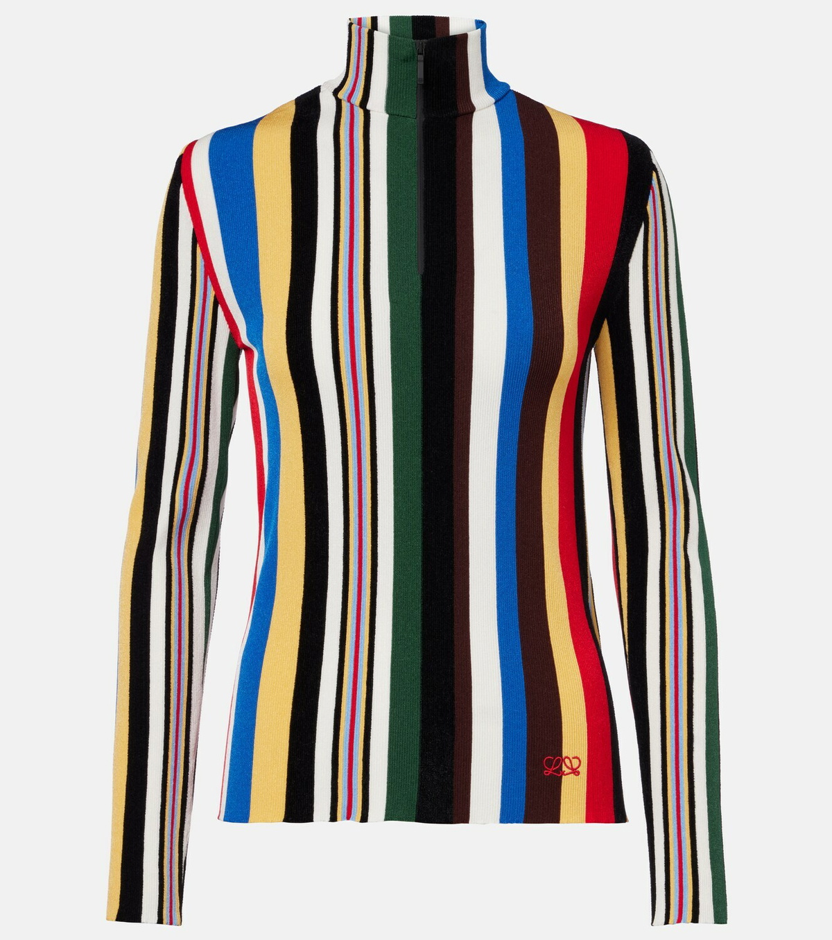 Loewe Striped half-zip sweater