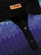 Missoni - Striped Crochet-Knit Cotton and Silk-Blend Polo Shirt - Black