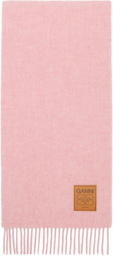 GANNI Pink Wool Scarf