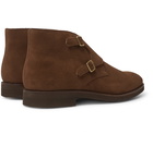 George Cleverley - Fry Suede Monk-Strap Boots - Brown