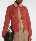 Moncler Lanset houndstooth cotton down jacket
