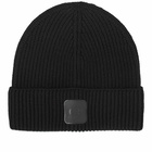 C.P. Company Men's Wool Logo Beanie in Black