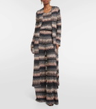 Missoni Zig Zag metallic knit flared pants