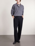 ssstein - Straight-Leg Silk-Blend Flannel Trousers - Black