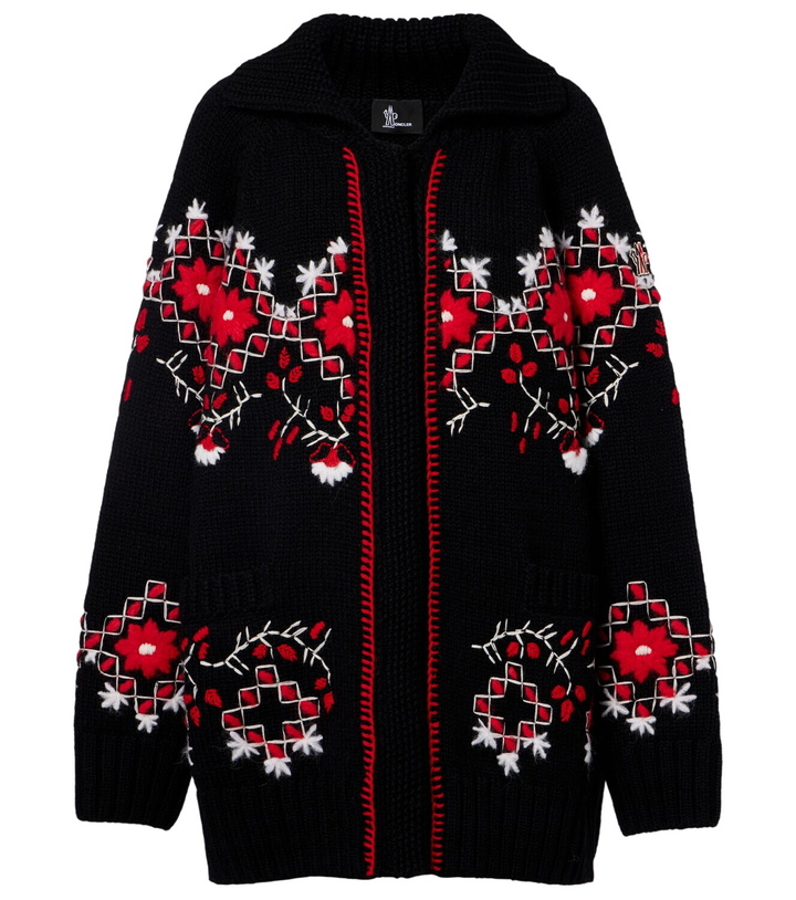Photo: Moncler Grenoble Embroidered wool-blend cardigan