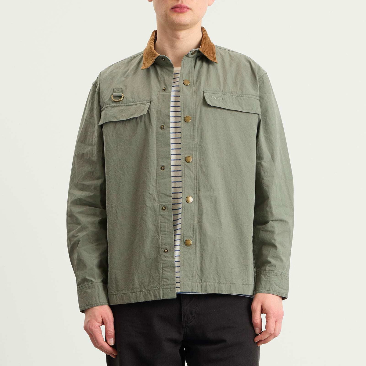 Barbour Men's Heritage+ Spey Poplin Overshirt in Archive Olive
