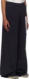 MM6 Maison Margiela Black Newspaper Print Sweatpants