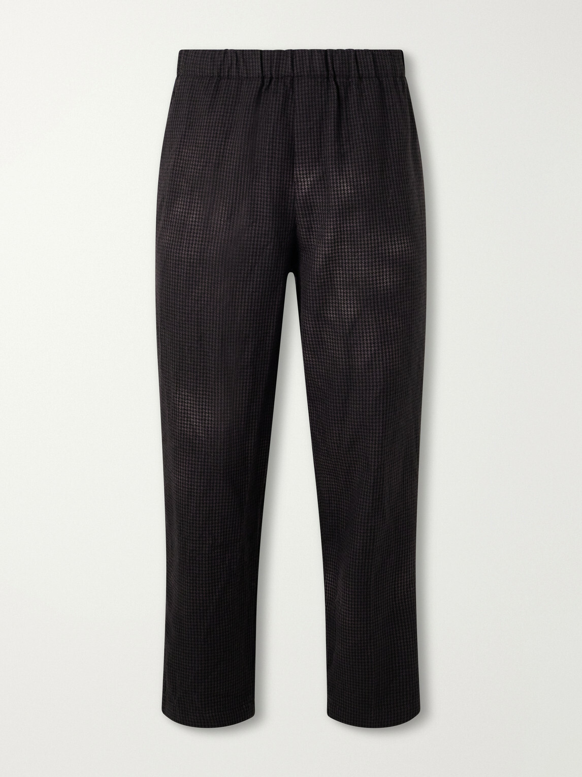 Barena - Straight-Leg Garment-Dyed Houndstooth Wool Trousers - Black