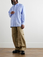 KENZO - VERDY Oversized Logo-Jacquard Cotton Shirt - Blue