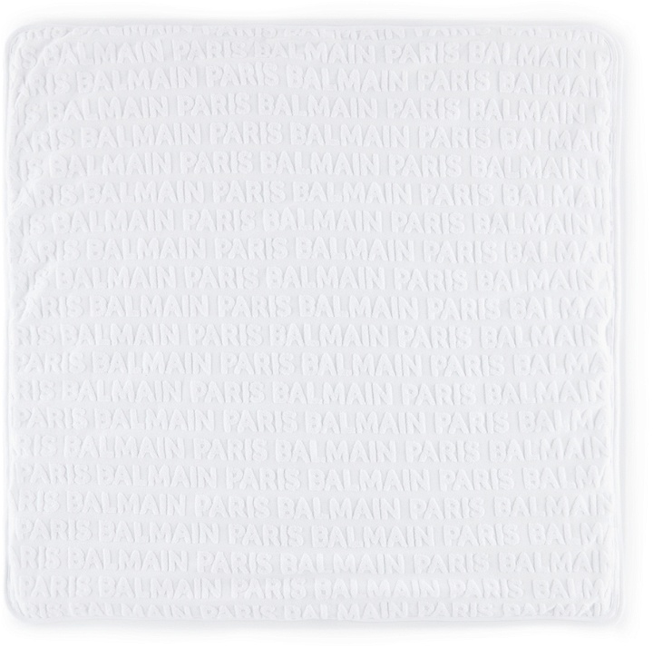 Photo: Balmain Baby White Jacquard Logo Blanket