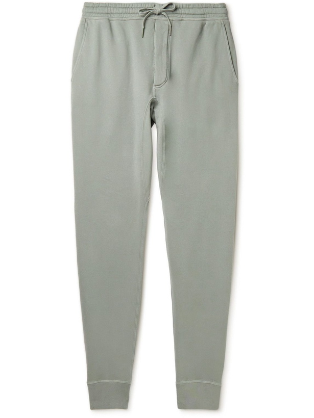 Photo: TOM FORD - Tapered Garment-Dyed Cotton-Jersey Sweatpants - Green