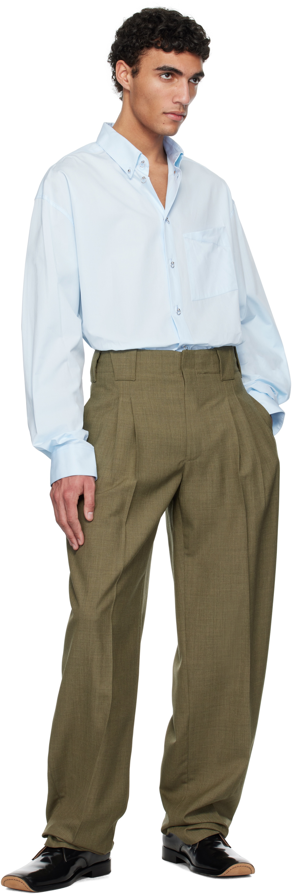 Mugler Blue Poplin Shirt