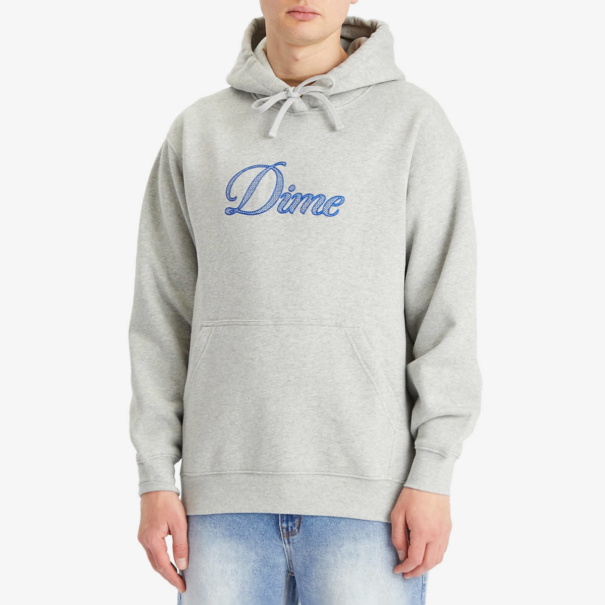 Dime Men's Cursive Logo Hoodie in Heather Gray Dime