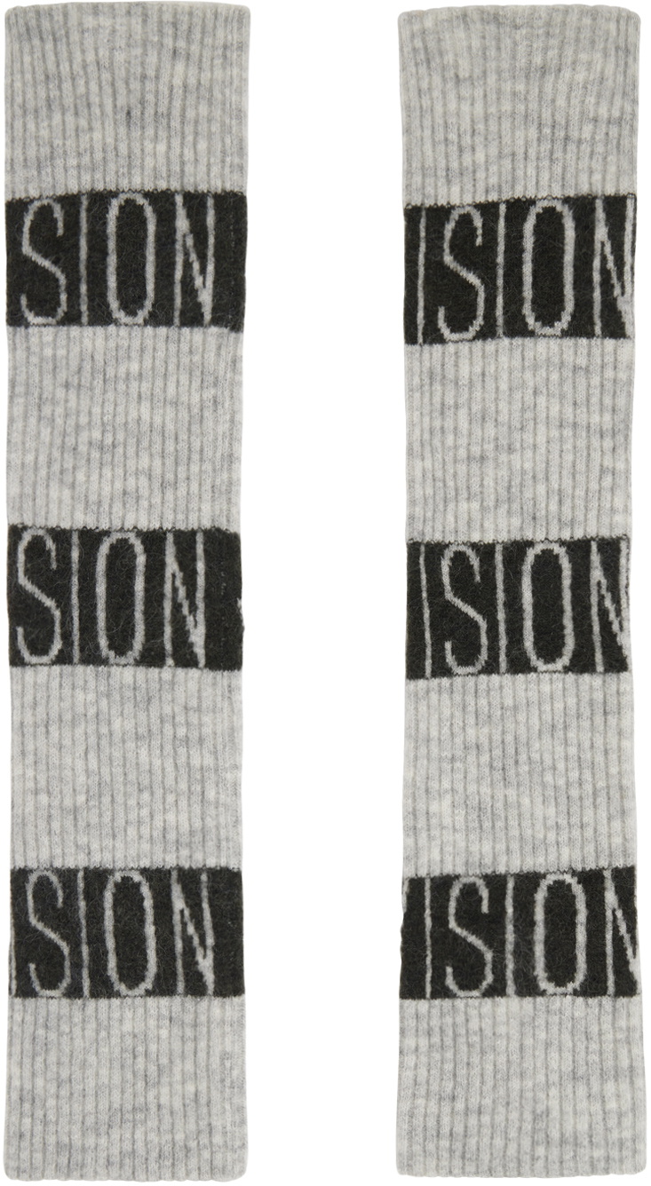 (di)vision Gray Striped Leg Warmers
