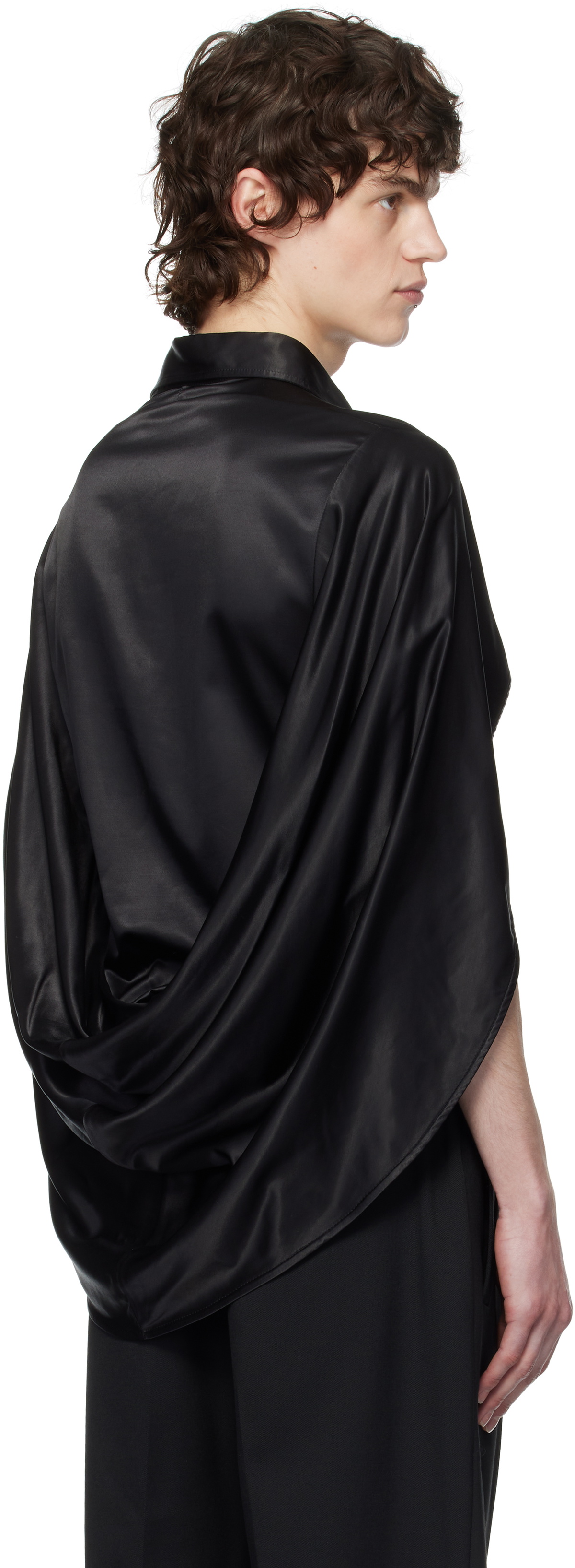 AARON ESH Black Open Arm Shirt
