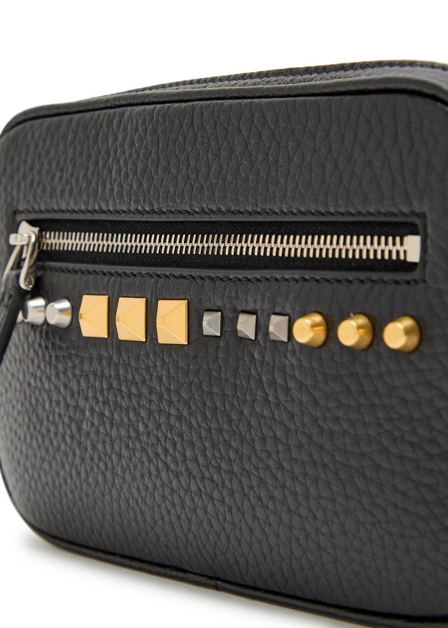 Valentino Garavani Mini Stud-embellished Grained Leather Cross-body bag - Black - One Size