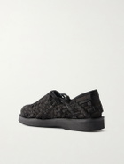 Yuketen - Woven Calf Hair Huarache Sandals - Black