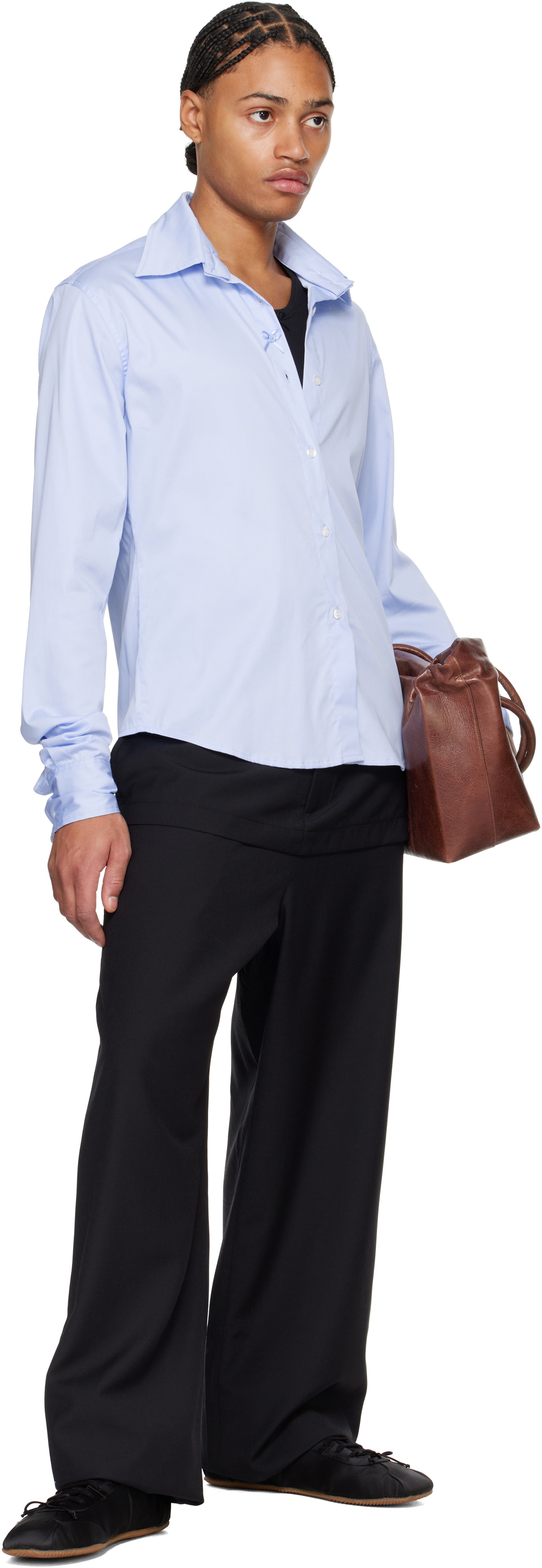 ABRA Blue Twisted Collar Shirt