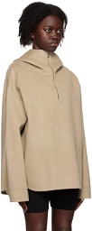 System Taupe Hooded Zip-Up