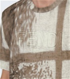 Fendi Printed short-sleeved linen T-shirt