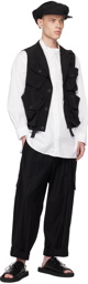 Yohji Yamamoto Black Peaked Lapel Vest