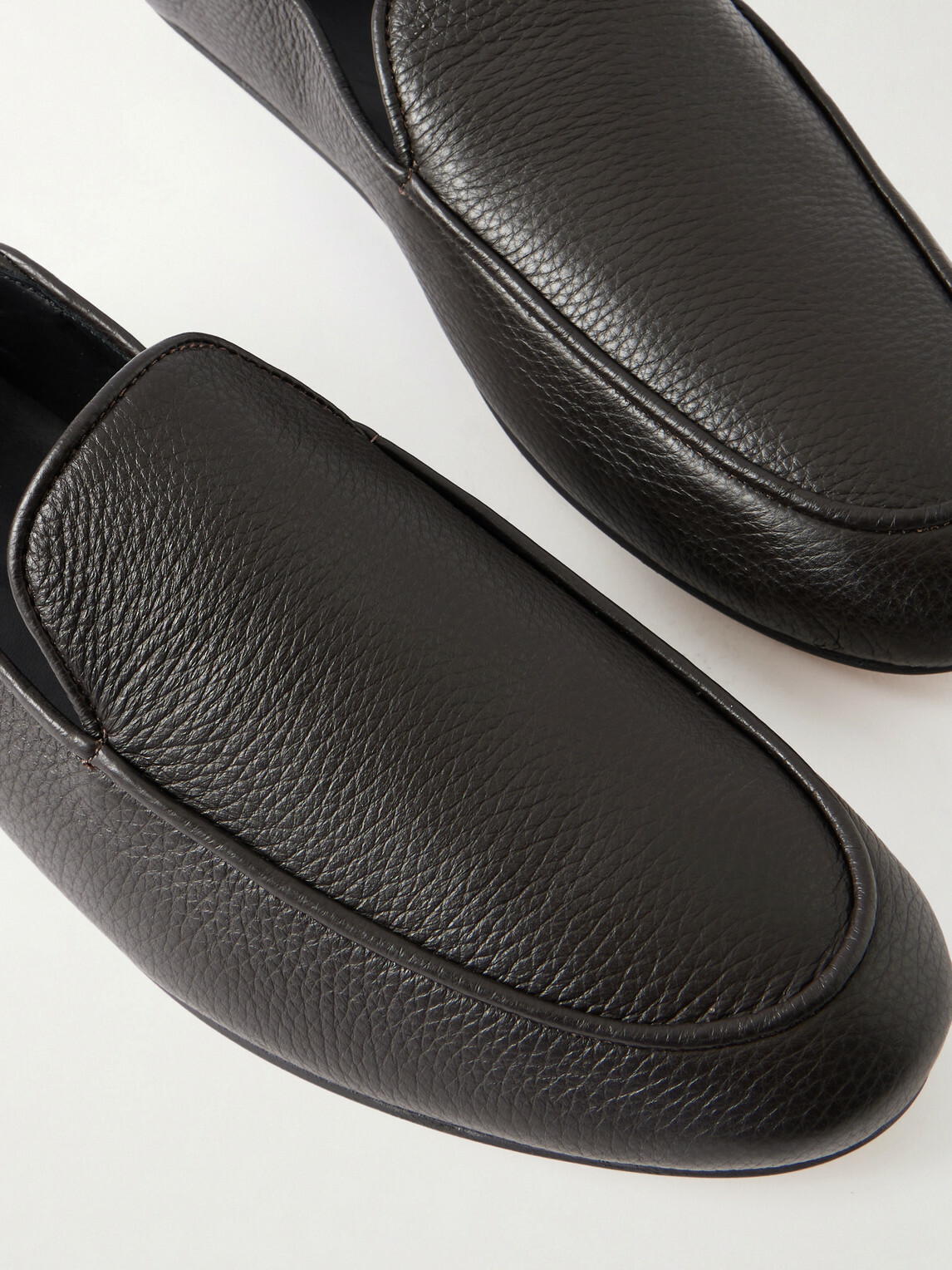 George Cleverley - Mayfair Collapsible-Heel Full-Grain Leather Loafers - Brown
