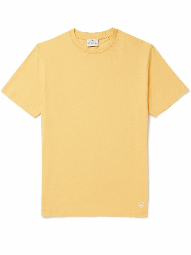 Photo: Kingsman - Logo-Embroidered Pima Cotton-Jersey T-Shirt - Yellow