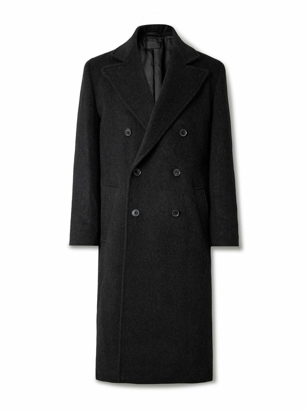 Photo: Nili Lotan - Bennett Double-Breasted Brushed-Wool Coat - Black