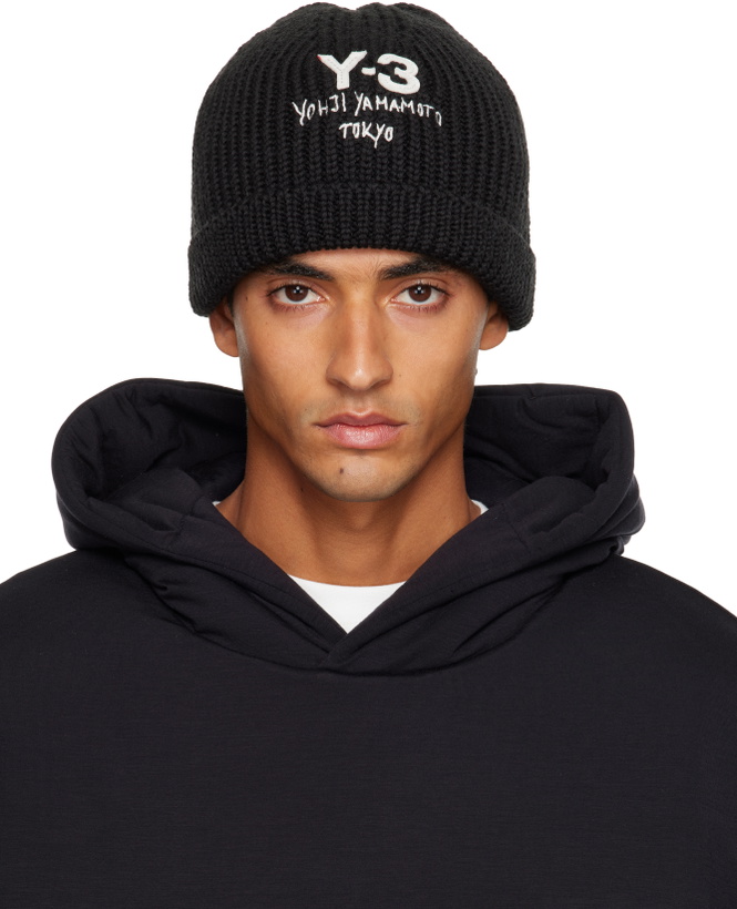 Photo: Y-3 Black Chunky Knit Beanie