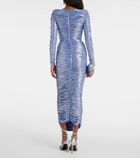 Alex Perry Ruched lamé midi dress