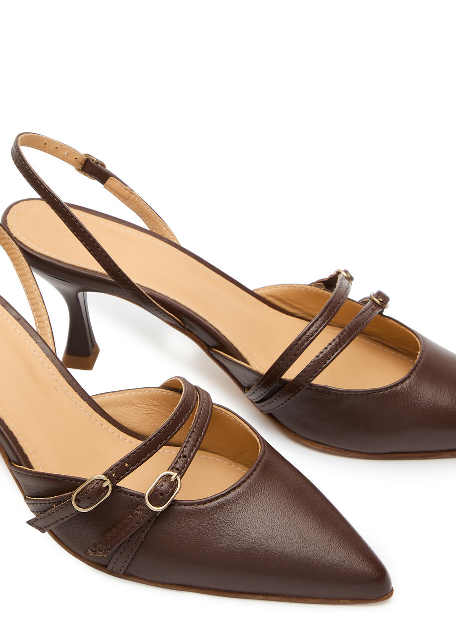 Alohas Joella 75 Leather Slingback Pumps