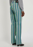 Versace Striped Straight-leg Jeans Blue