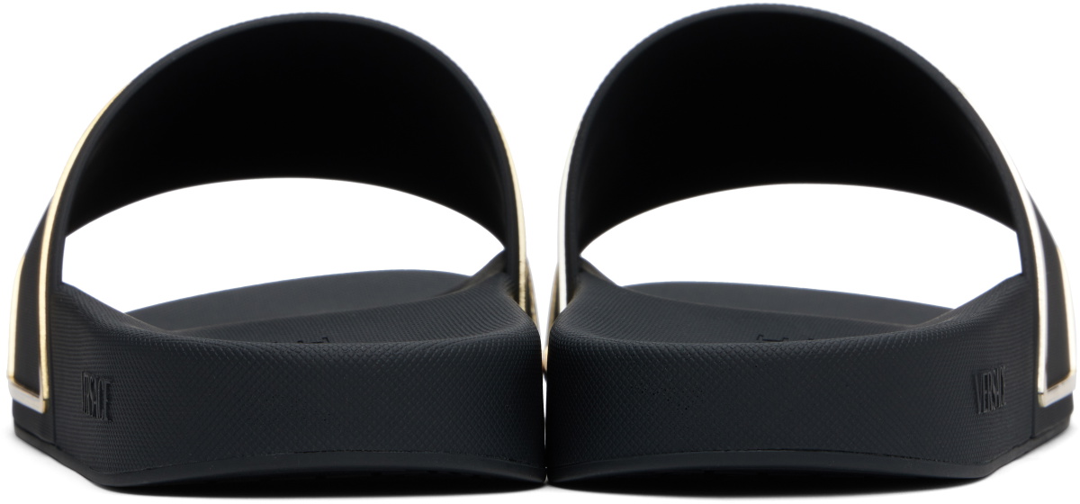 Versace Black & Gold Logo Pool Slides