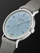 NOMOS Glashütte - Tangente 38 Date Frostblau Limited Edition Hand-Wound 37.5mm Stainless Steel and Webbing Watch, Ref.No. 179.S23